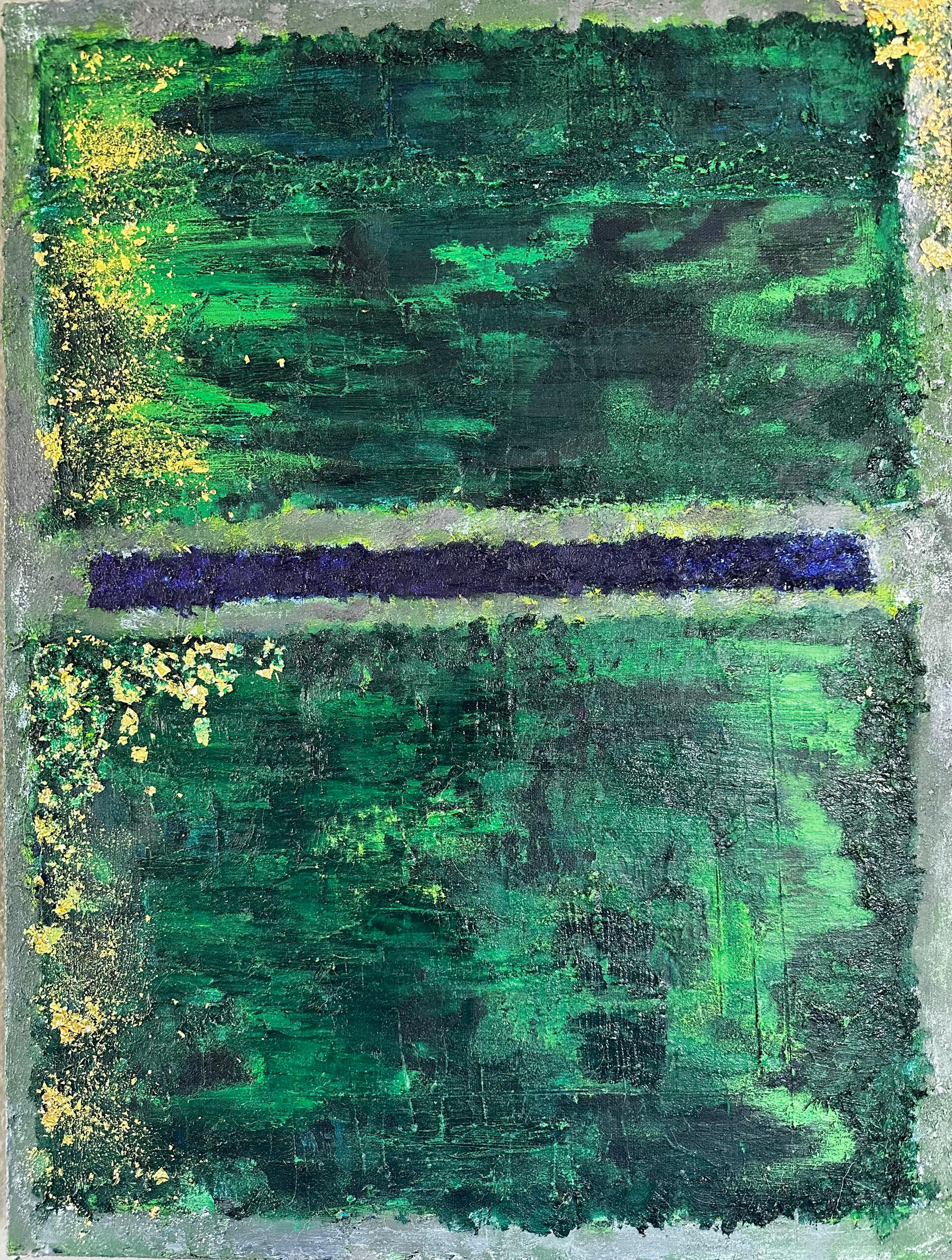 Abstract Oil and cold was on canvas